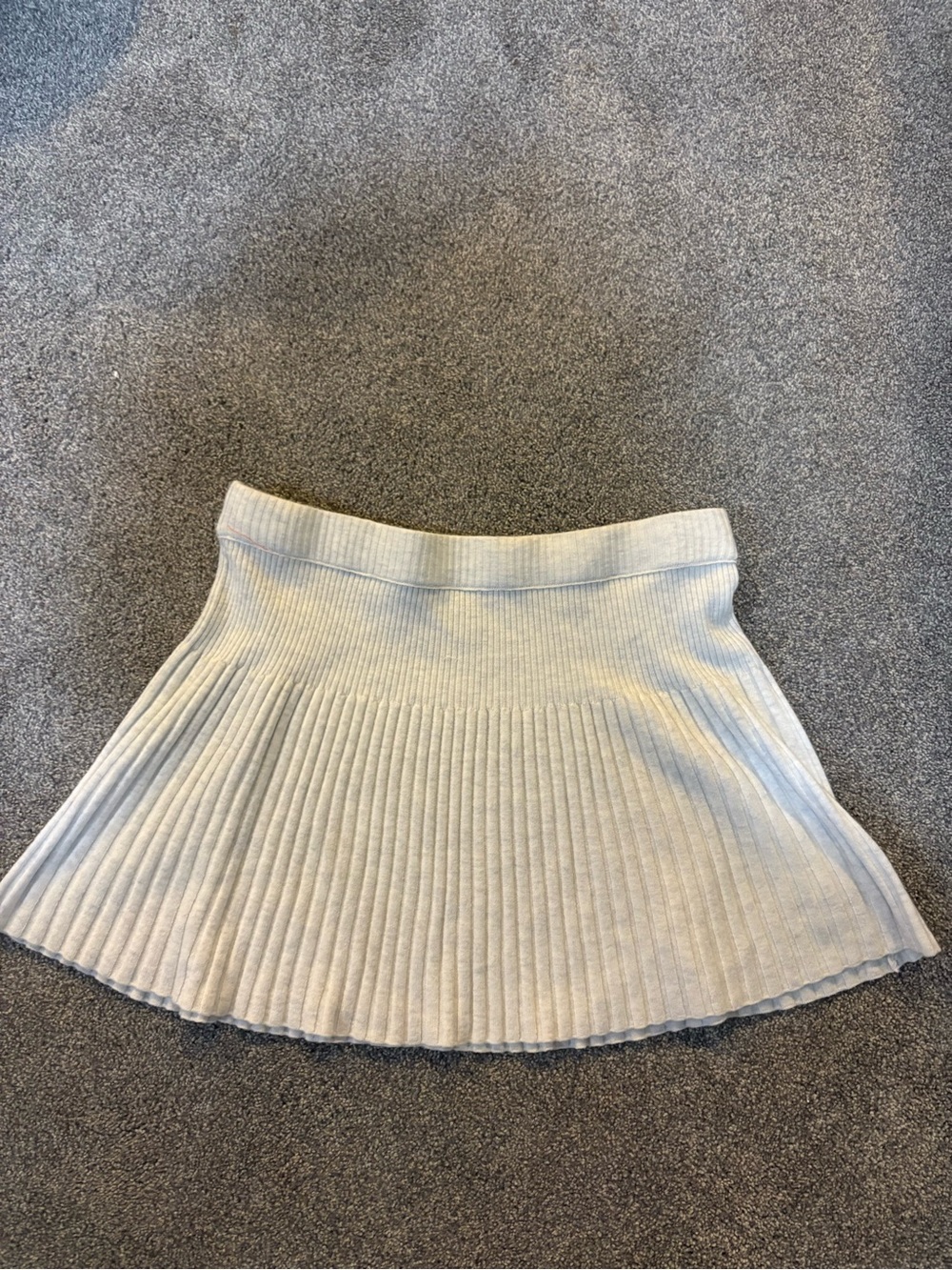 aerie Light Gray Pleated Sweater Knit High Rise Mini Skirt- Medium